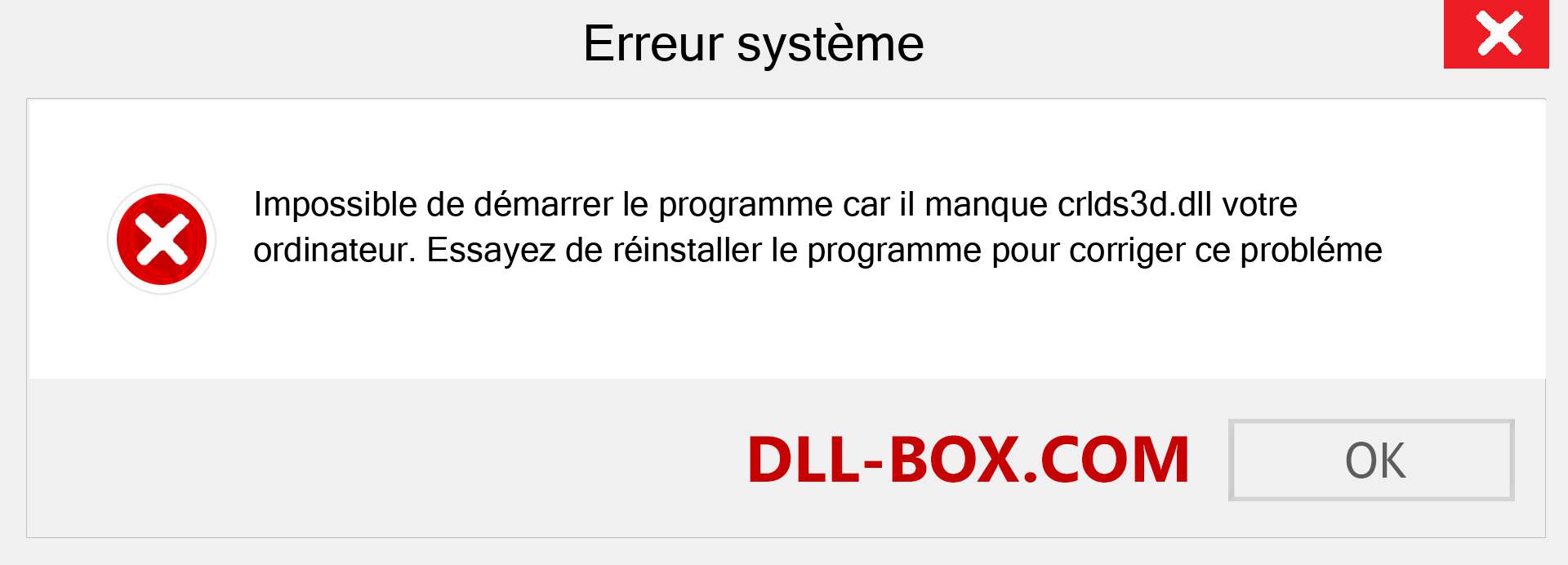 Le fichier crlds3d.dll est manquant ?. Télécharger pour Windows 7, 8, 10 - Correction de l'erreur manquante crlds3d dll sur Windows, photos, images